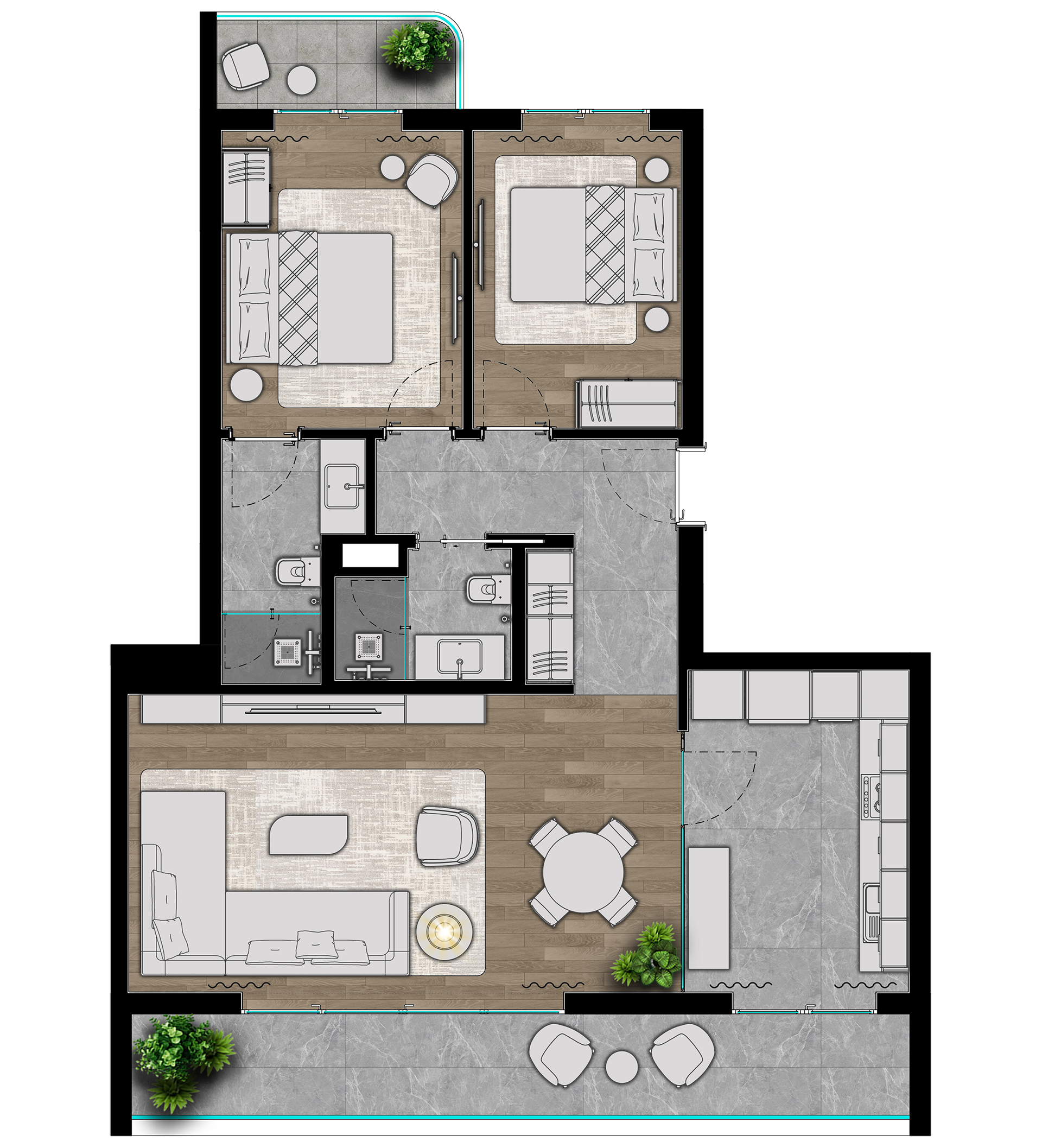 2+1 DAİRE PLANI